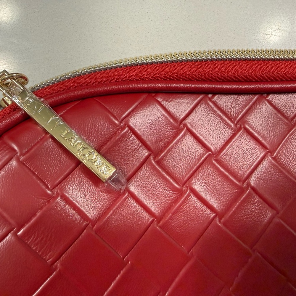 Lancome Red Woven Cosmetic Bag - Picture 2 of 2